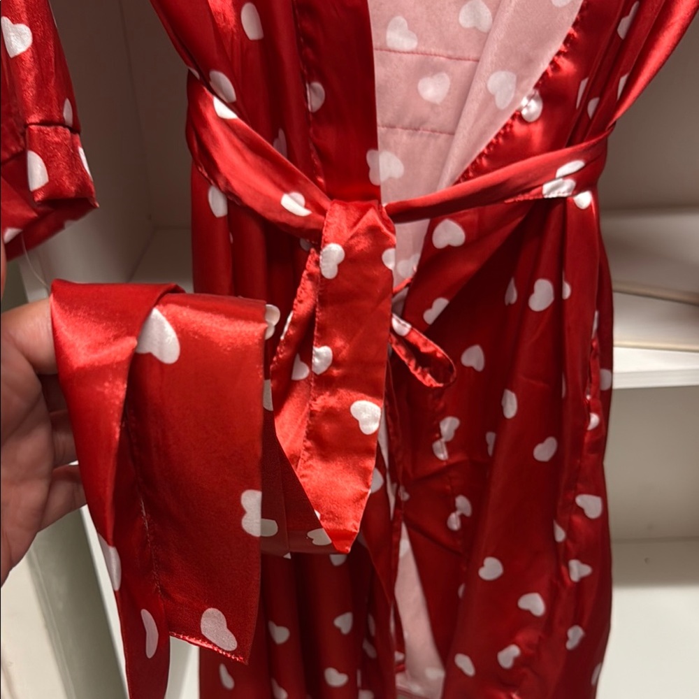 Ring Red Heart Print Robe - Picture 3 of 5